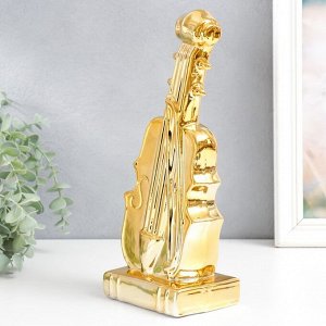 Сувенир керамика "Скрипка со смычком" золото 30х12х9 см