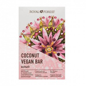 Шоколад белый "Vegan Coconut Bar" Royal Forest, 50 г