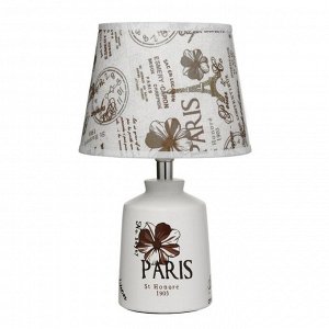 Лампа настольная с абажуром "Париж с цветком" бутыль Е14 40W 20х20х33 см RISALUX