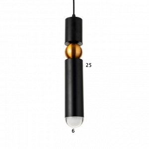 Светильник "Элит" 1хЕ14 40Вт черный-золото 6х6х130 см.