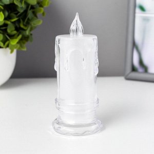 Светодиодная свеча, ночник LED RISALUX «Воск», от батареек, белый, 4.5?4.5?11 см
