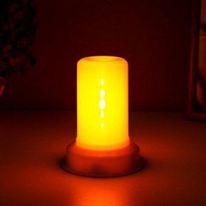 Светодиодная свеча, ночник LED RISALUX «Пламя свечи», от батареек 3xAG13, 7.5x7.5x9.5 см