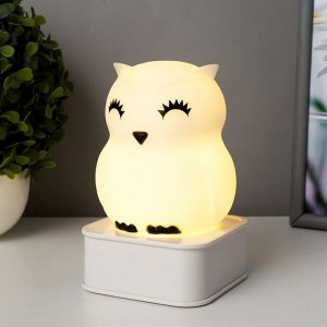 Ночник "Совушка" LED от USB/батареек 4хАА белый 9х9х15,5 см