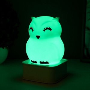 Ночник "Совушка" LED от USB/батареек 4хАА белый 9х9х15,5 см