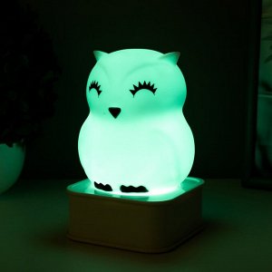 Ночник "Совушка" LED от USB/батареек 4хАА белый 9х9х15,5 см