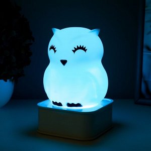 Ночник "Совушка" LED от USB/батареек 4хАА белый 9х9х15,5 см