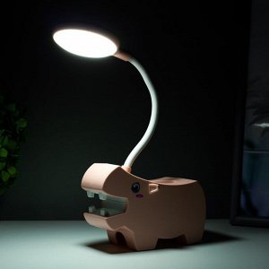Настольная лампа "Бегемотик" LED USB АКБ розовый 7,5х13х29 см