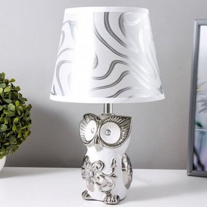 Настольная лампа "Ночная сова" Е14 40Вт бело-серебристый 20х20х33 см