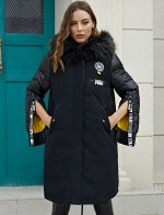 ТРЕНД СЕЗОНА. Женская зимняя парка с капюшоном и богатым меховым воротником, цвет черный