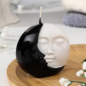 Свеча фигурная "Солнце и луна", 6х1,5 см, бело-черная