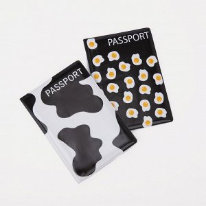 Подарочный набор: 2 обложки для паспорта, цвет белый/чёрный 9262904