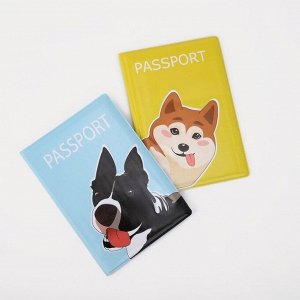 Подарочный набор: 2 обложки для паспорта, цвет жёлтый/голубой