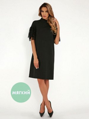 Платье Цвет:  черный; Застежка на тесьму-молния Длина по спинке  102см; Состав: 55% вискоза 40% полиамид 5% эластан;