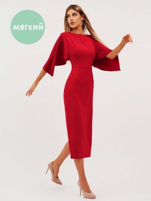 Платье Цвет:  бордовый; Застежка на тесьму-молния Длина по спинке  125см; Состав: 60% вискоза 20% шерсть 15% полиамид 5% эластан; Обратите внимание, что указан итальянский размер! Эффектное платье-мид
