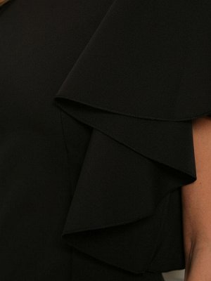 Блуза Цвет:  черный; Застежка на тесьму-молния Длина по спинке  60,0 см.; Состав: 55% вискоза 40% полиамид 5% эластан;