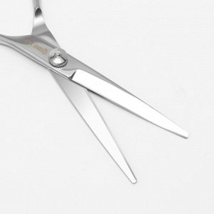 Ножницы парикмахерские с упором, лезвие — 6 см, цвет серебристый