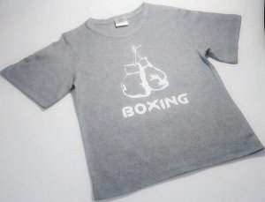 Футболка "Boxing". Цвет серый меланж