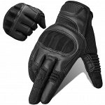 Тактические перчатки с защитными вставками, цвет черный