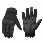 Тактические перчатки с защитными вставками, цвет черный