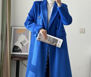 Пальто синее