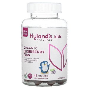 HYLAND'S Kids Naturals, Органическая бузина плюс, натуральные ягоды, для детей от 2 лет, 48 жевательных конфет