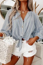 Striped Print Linen Shirt