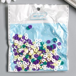 Бусины для творчества PVC "Колечки жёлто-фиолетовые" набор ? 330 шт 0,1х0,6х0,6 см