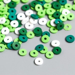 Бусины для творчества PVC "Колечки зелёные" набор ≈ 330 шт 0,1х0,6х0,6 см
