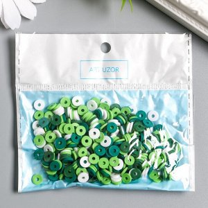 Бусины для творчества PVC "Колечки зелёные" набор ? 330 шт 0,1х0,6х0,6 см