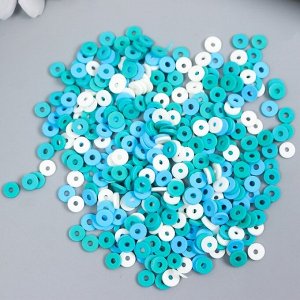 Бусины для творчества PVC "Колечки голубые" набор ? 330 шт 0,1х0,6х0,6 см