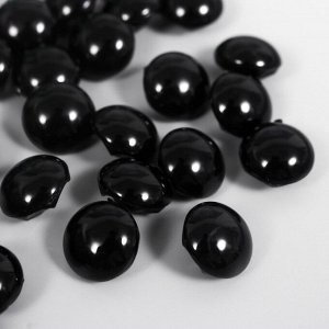 Пуговицы пластик на полуножке "Кристаллик чёрный" 1,3х1,3 см набор 35 шт 4,8х3,7х3,7 см