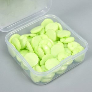 Пуговицы пластик на полуножке "Кругляш салат" 1,3х1,3 см набор 50 шт 2х5,5х5,5 см