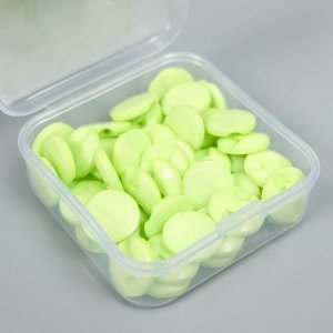 Пуговицы пластик на полуножке «Кругляш салат», 1.3x1.3 см, набор 50 шт., 2x5.5x5.5 см