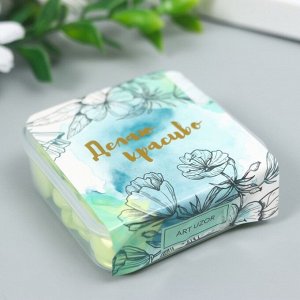 Пуговицы пластик на полуножке «Кругляш салат», 1.3x1.3 см, набор 50 шт., 2x5.5x5.5 см