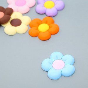 Декор для творчества резина "Пухлый цветочек" набор 10 шт МИКС 3,8х3,8 см