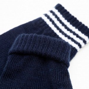 Перчатки одинарные детские, цвет тёмно-синий, размер 14 (7-9 лет)