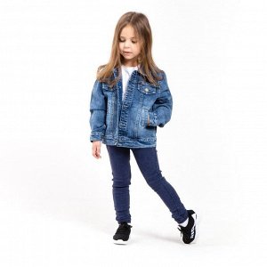 Куртка джинсовая для девочки, цвет синий, рост
