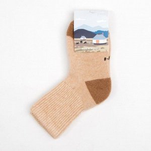 Носки детские из монгольской шерсти, цвет бежевый, (5)