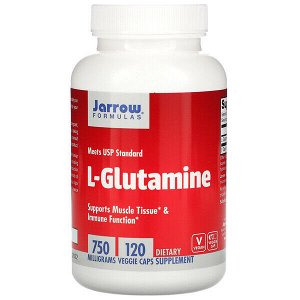 Jarrow Formulas, L-глютамин, 750 мг, 120 растительных кап