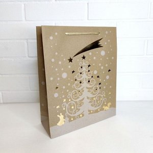 Пакет подарочный Новогодний 26*32*10 см