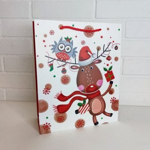 Пакет подарочный Новогодний 26*32*10 см