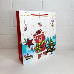 Пакет подарочный Новогодний 26*32*10 см