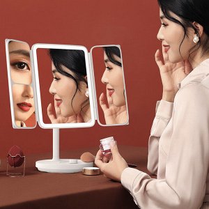 Раскладное зеркало для макияжа с подсветкой