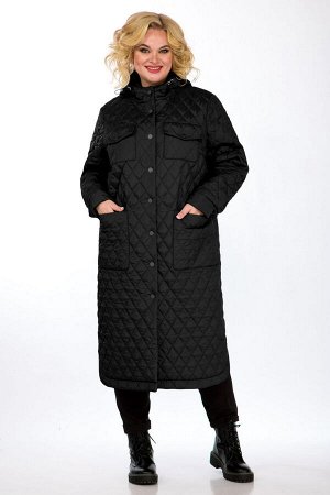 Пальто женское из стеганной курточной ткани на синтепоне