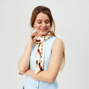 Платок женский MINAKU в горох р-р 90*90 см, цв.молочный