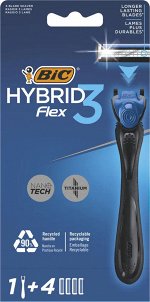 BIC Flex 3 Hybrid бритвенный станок + 4 кассеты (3 лезвия)