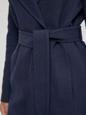 Пальто женское демисезонное на кнопках цвет Темно-синий COAT1