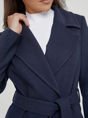Пальто женское демисезонное на кнопках цвет Темно-синий COAT1