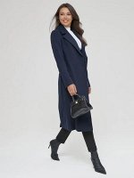 Пальто женское демисезонное на кнопках цвет Темно-синий COAT1