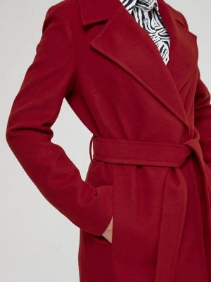 Пальто женское демисезонное на кнопках цвет Бордовый COAT1